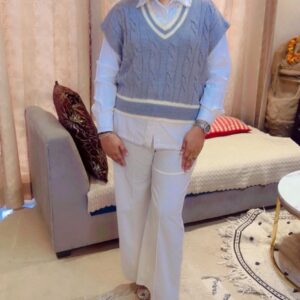 half sleeve sweater and pants